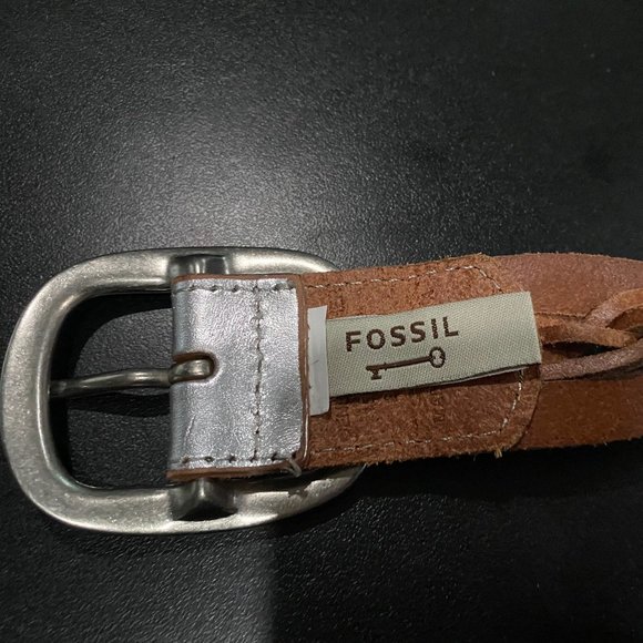 FOSSIL Metallic Bohemian Western Twisted Braided Genuine Leather Belt W… - Picture 7 of 7